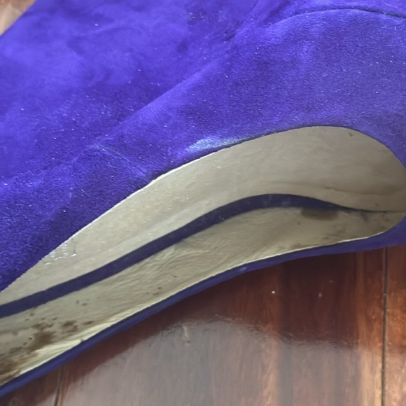 Aldo Royal Purple Suede Platform Wedge Heels Size 8 (EU 38.5) - Picture 14 of 16